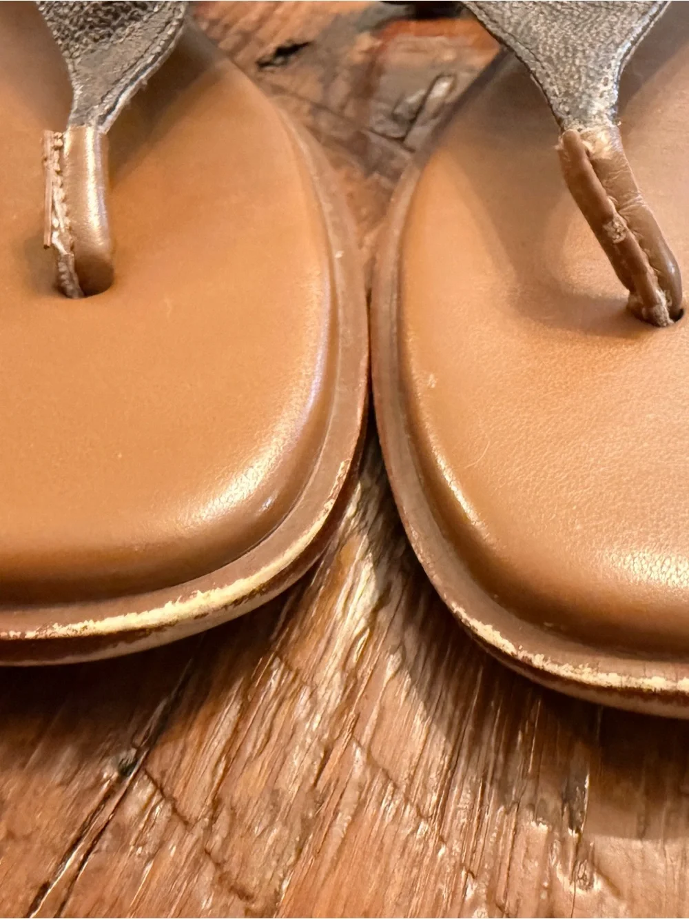 Michael Kors Brown and Gold Logo Sandals